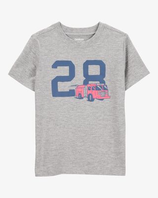 Product image 1 of Toddler Firetruck Short-Sleeve Graphic Tee - Grey