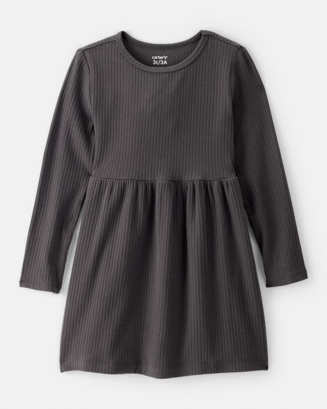 toddler girl long-sleeve dress - black