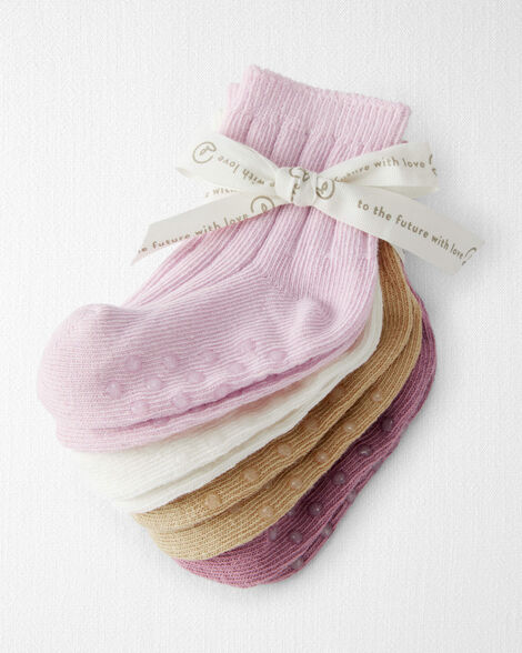  Product image 2 of Baby Girl Toddler Girl 4-Pack No-Slip Socks Made with Organic Cotton