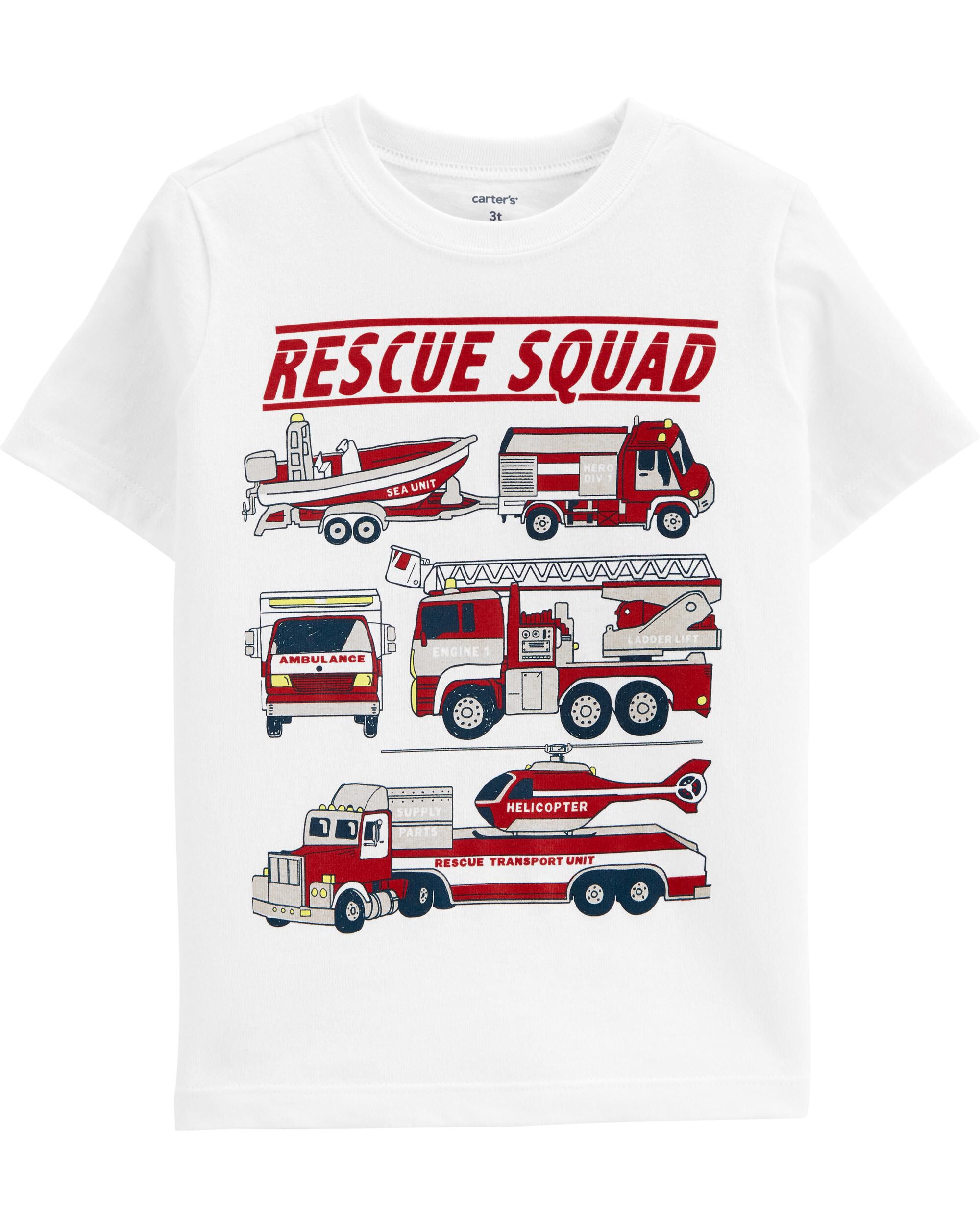  *CLEARANCE* Firetruck Rescue Squad Jersey Tee 