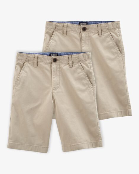 Product image 1 of Boys 2-Pack Stretch Chino Uniform Shorts - Khaki