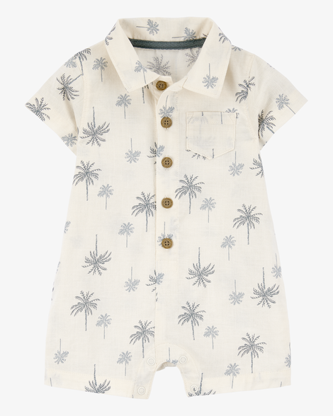 baby palm tree cotton romper