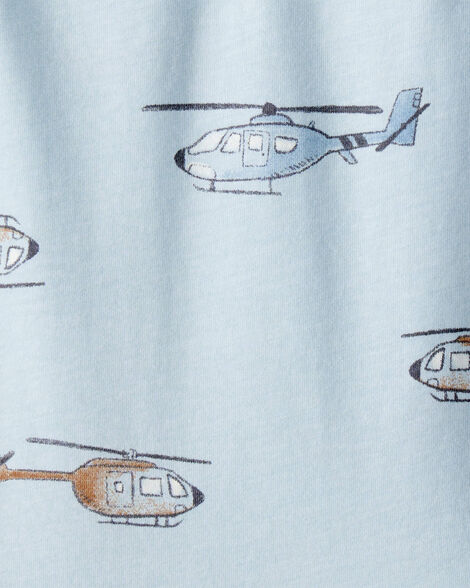 Baby Boy Helicopter Print Short-Sleeve Tee - Blue