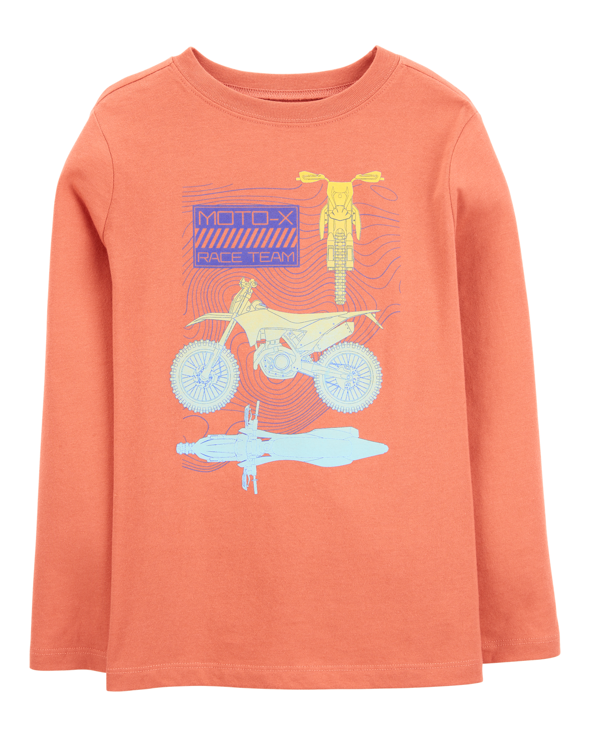 Kid Bicycle BMX Cotton Blend Long-Sleeve Tee - Orange