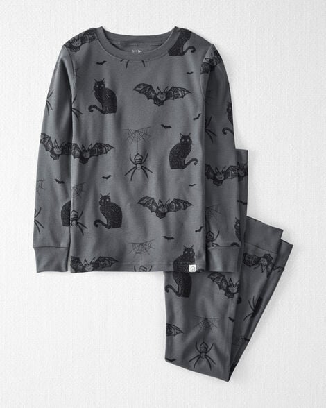 Kids 2-Piece Organic Cotton Pajamas in Spooky Creatures
