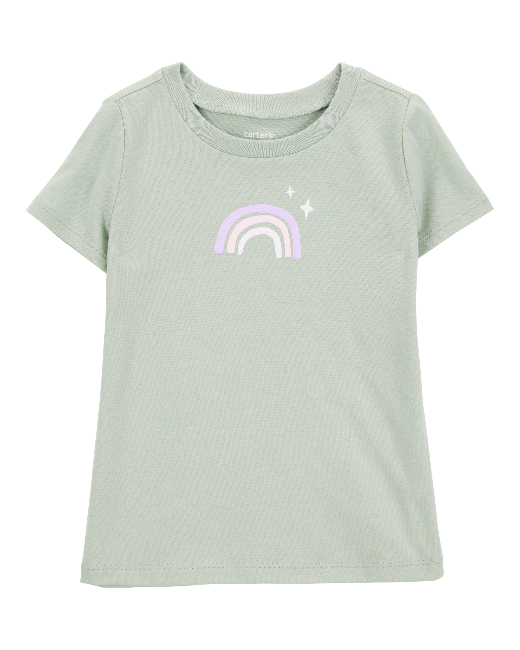 Toddler Girl Rainbow Short-Sleeve Graphic Tee - Olive