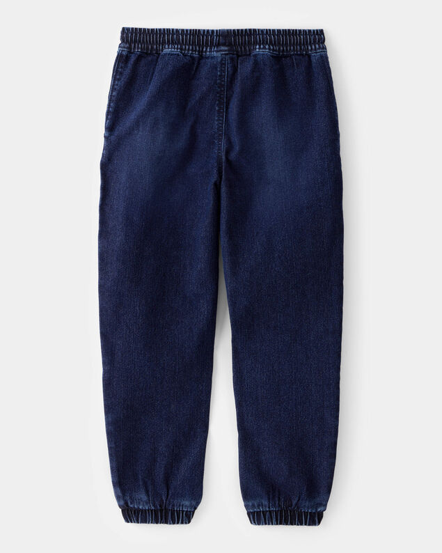 Product image 2 of Kid Tapered Iconic Denim Drawstring Joggers - Indigo Wash
