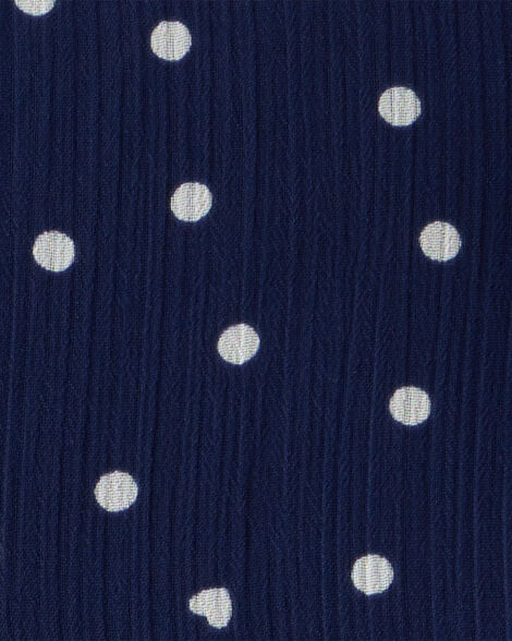  Product image 4 of Baby Polka Dot Chiffon Crinkle Short-Sleeve Dress - Navy
