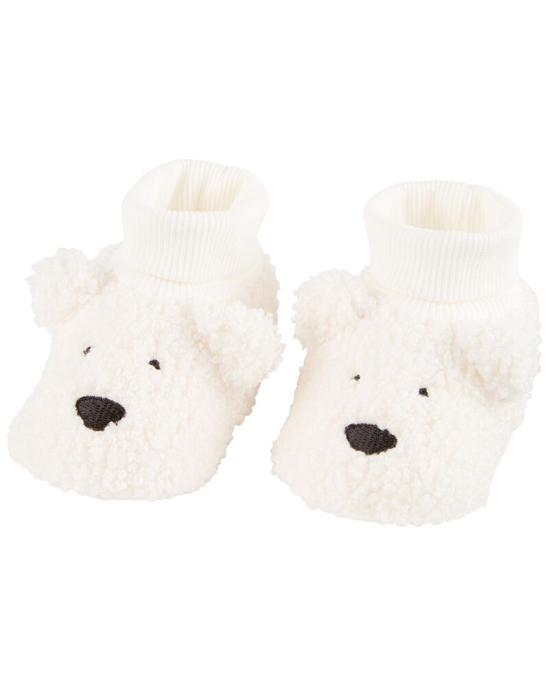 White Carter's Bear Baby Slippers | carters.com