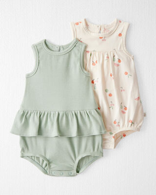 Product image 1 of Baby 2-Pack Organic Cotton Bubble Rompers