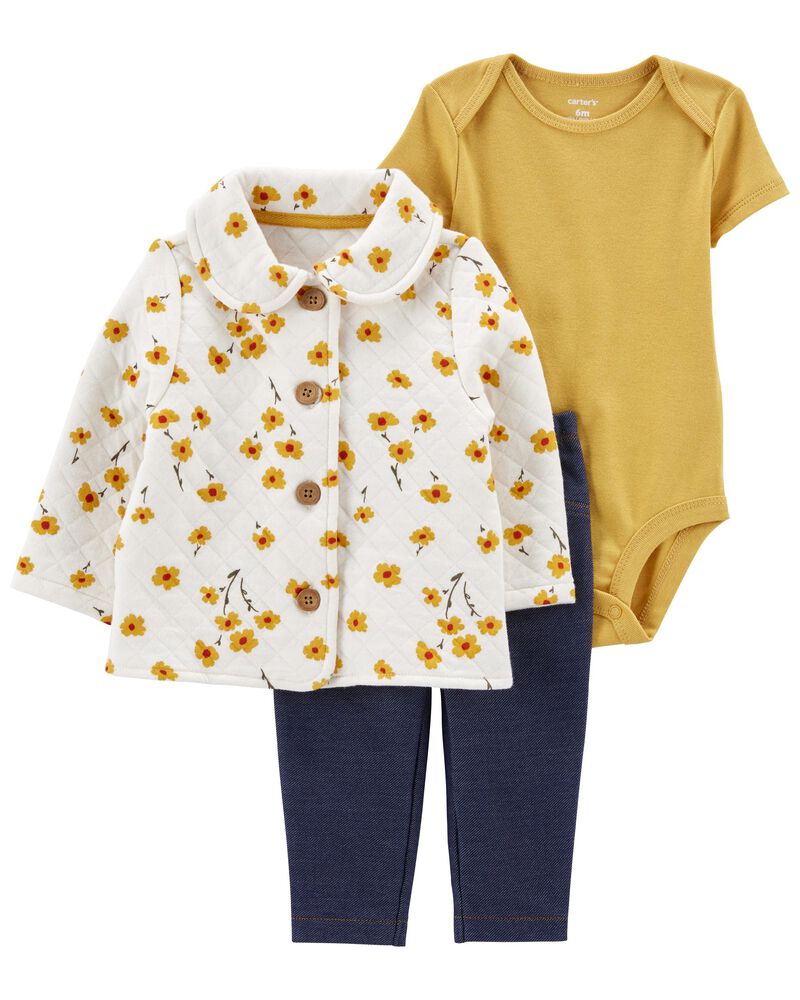 Multi Baby 3-Piece Quilted Little Cardigan Set | carters.com