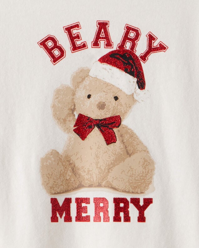 Product image 2 of Girls Berry Merry Long-Sleeve Graphic Tee - Cream