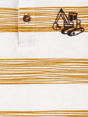 Gold/White - Baby Construction Striped Henley Tee, Selected