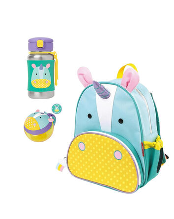 Little Kid 3-Piece Unicorn Backpack, Straw Bottle & Snack Cup Set