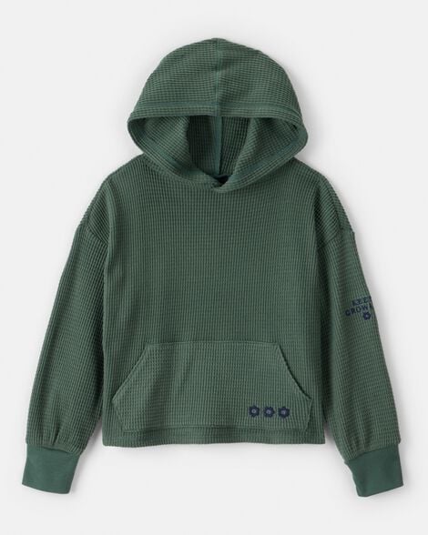 Girls Thermal Hooded Top - Green