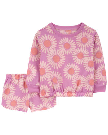 Toddler 2-Piece Daisy French Terry Pajamas