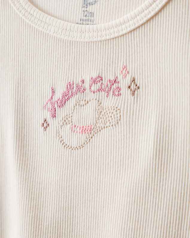 Product image 2 of Toddler Girl Cowgirl Hat Cotton Short-Sleeve Top - Ivory