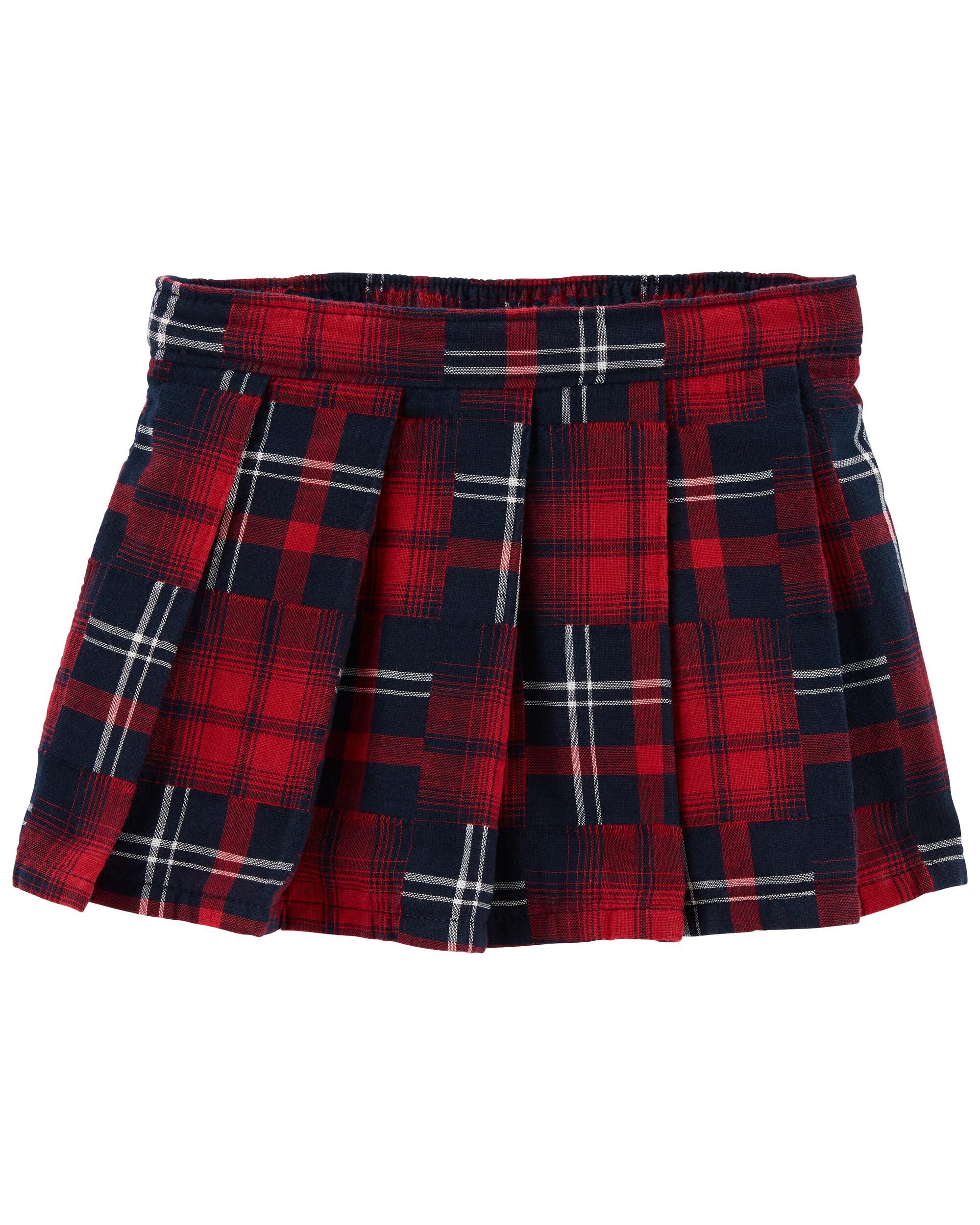 Red plaid skirt baby cheap
