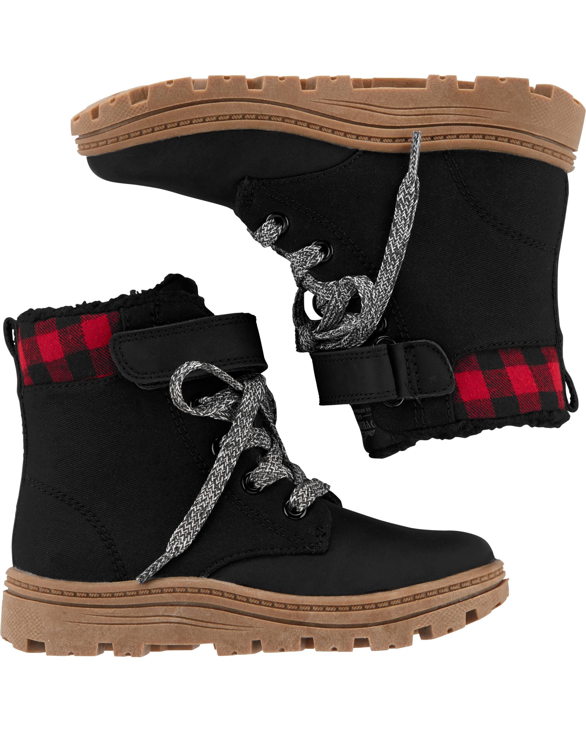 buffalo check snow boots