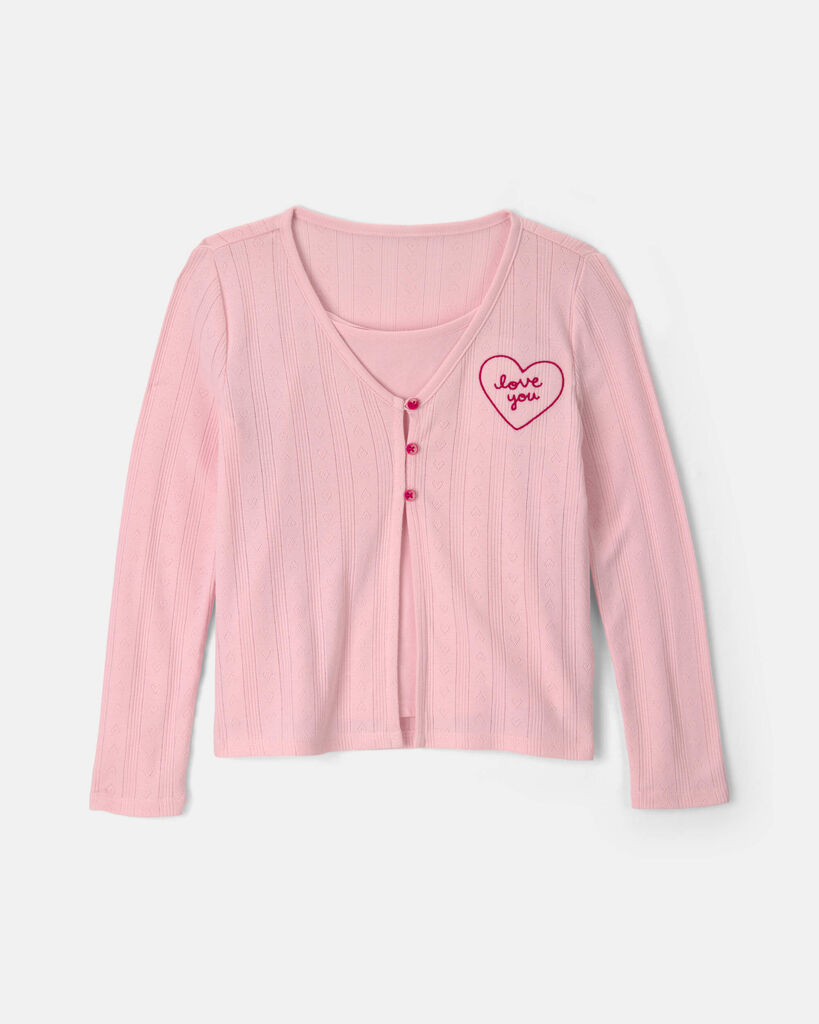 Carter's girls 2-piece 'love you' heart valentine's day top set 10 Pink