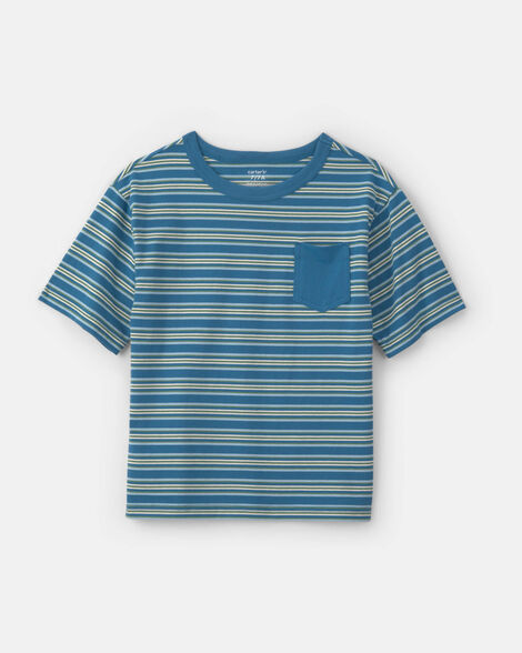 boys striped short-sleeve t-shirt - blue