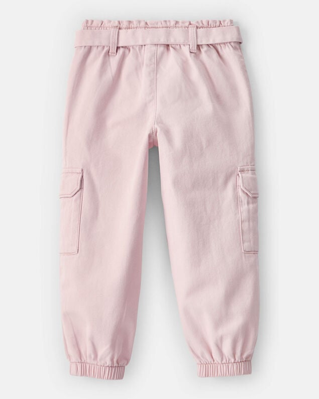 Product image 2 of Toddler Girl Cotton Cargo Joggers - Pink