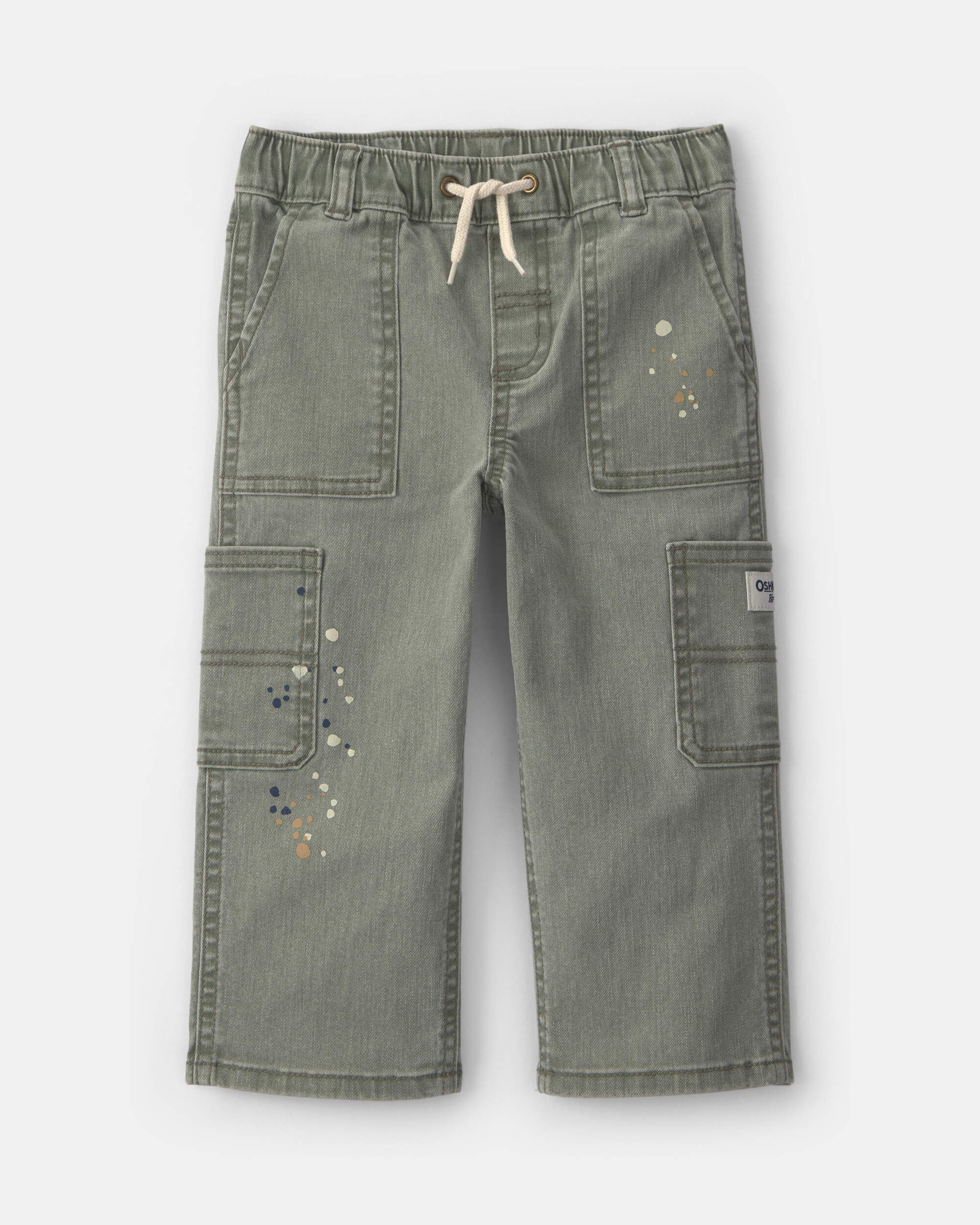 OshKosh Bgosh Toddler Boy Splatter Paint Wide-Leg Carpenter Pants 2T Green 42$