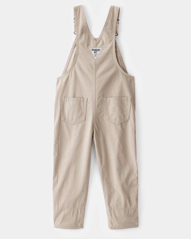 Product image 2 of Toddler Lightweight Floral-Lined Canvas Overalls - Khaki