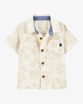 Product image 1 of Baby Tropical Paisley Cotton Short-Sleeve Top - Cream