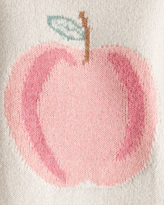Product image 2 of Toddler Girl Apple Long-Sleeve Sweater - Ivory