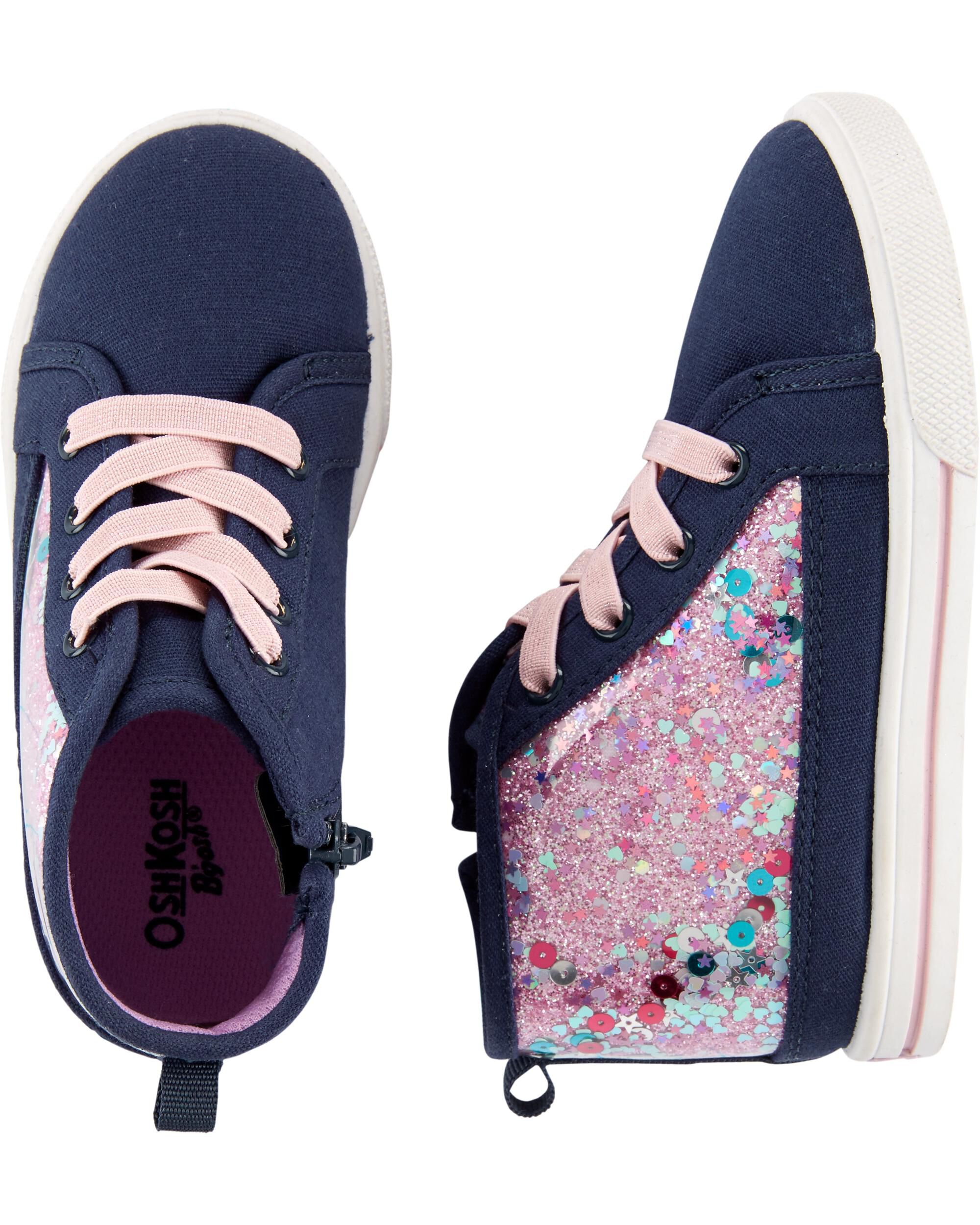 sequin high top sneakers