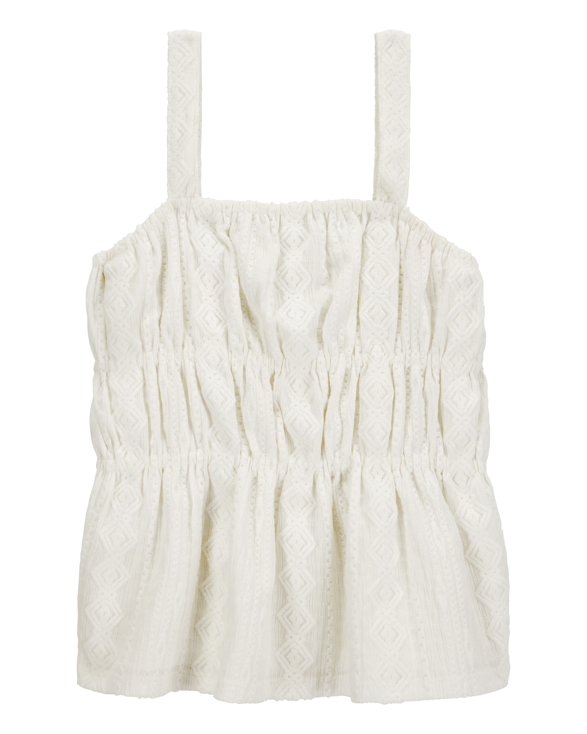 Kid Ruched Textured Tank - Cream