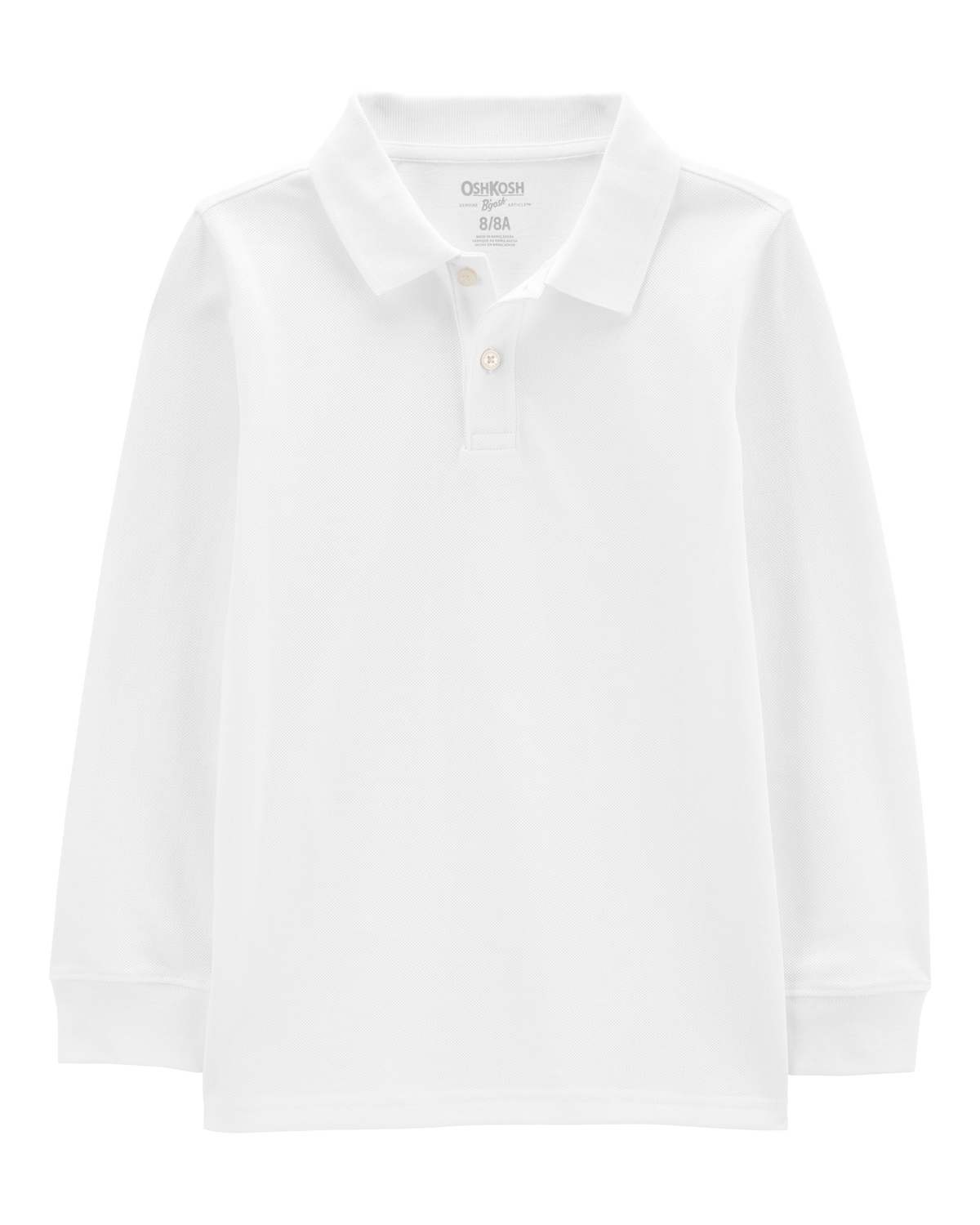 White long sleeve polo shirt children's cheap