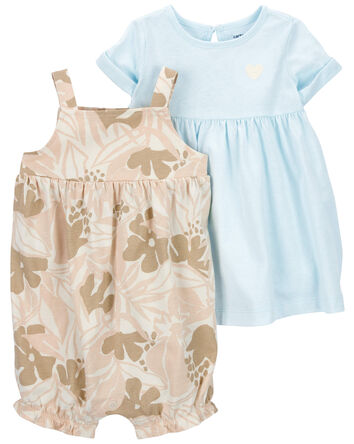 Baby 3-Piece Dress & Romper Set