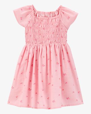 Product image 1 of Toddler Short-Sleeve Floral-Print  Maxi Dress - Pink