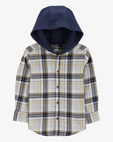  Product image 2 of Toddler Plaid Hooded Button-Down Shirt