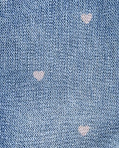  Product image 3 of Baby Heart-Print Knit Denim Overalls - Blue