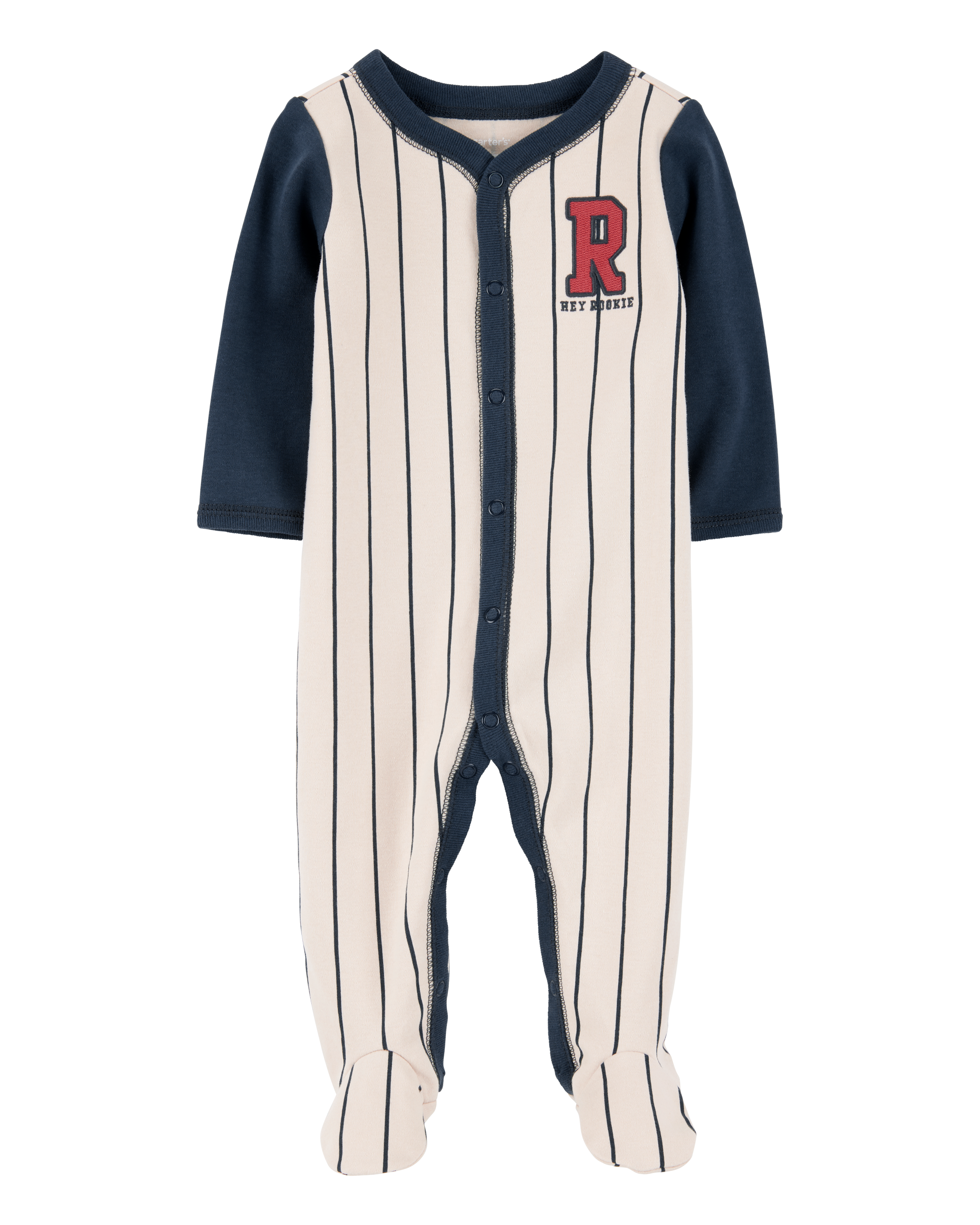 Baby Boy Baseball Rookie Snap Cotton Sleep & Play Pajamas