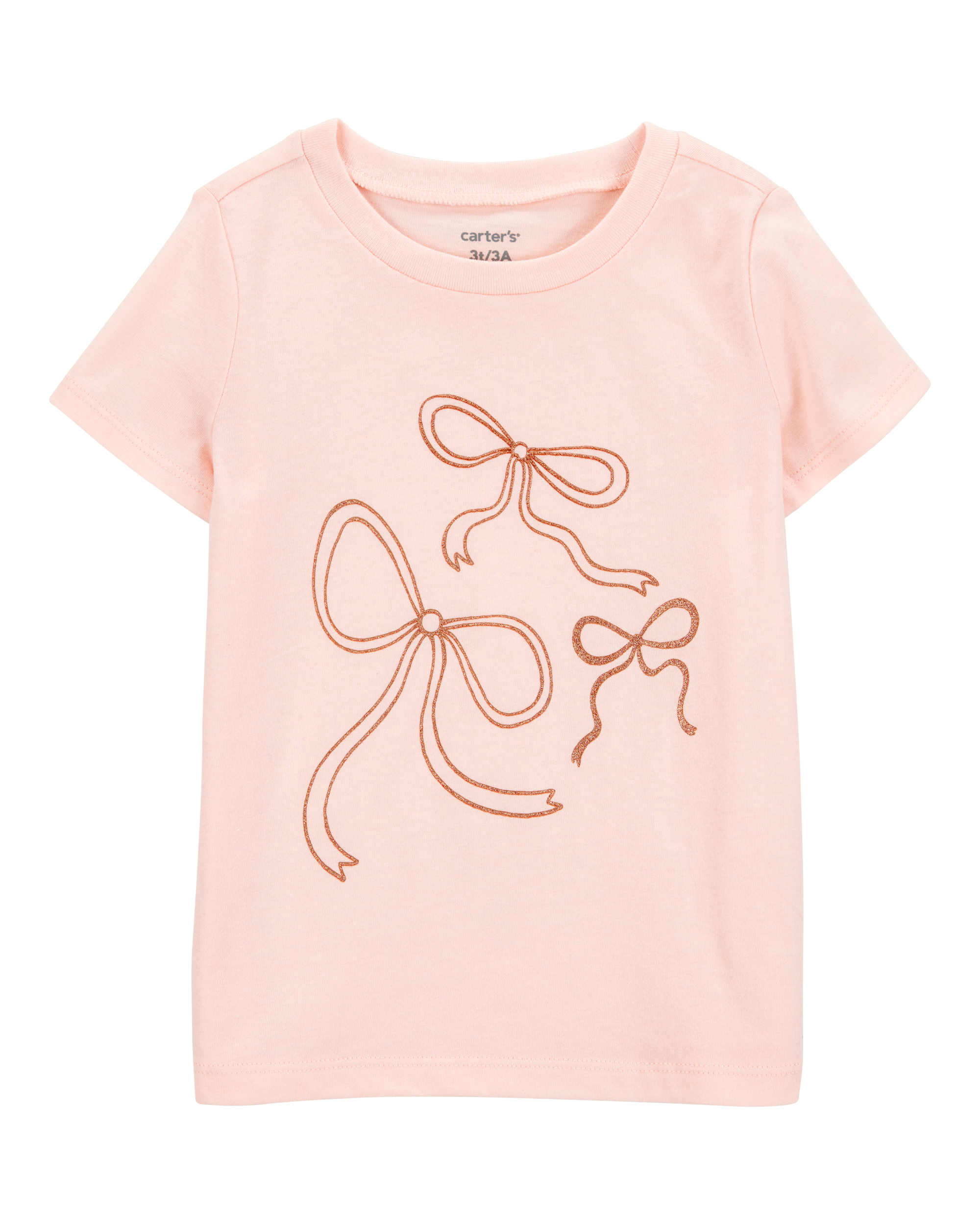 Toddler Girl Bow Short-Sleeve Graphic Tee - Pink