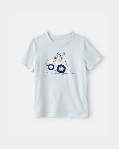 toddler easter bunny graphic tee - blue