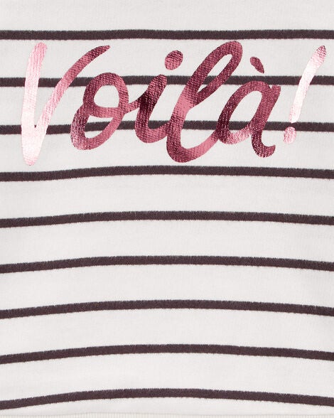  Product image 3 of Baby Striped French Terry Long-Sleeve Pullover - Black/White