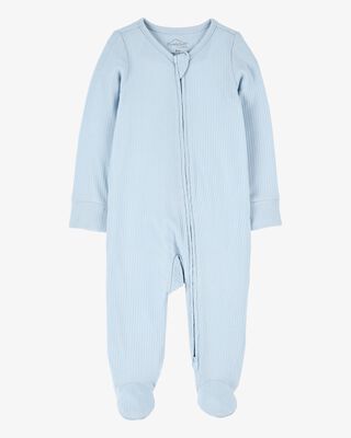 Product image 1 of Baby Solid 2-Way Zip PurelySoft Sleep & Play Pajamas - Blue