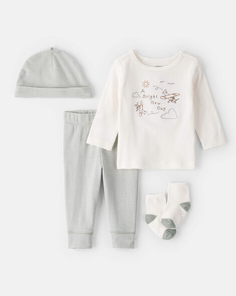 baby 4-piece airplane outfit set
