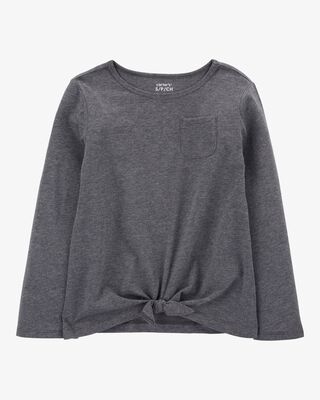 Product image 1 of Kid Tie-Front Long-Sleeve Jersey Tee