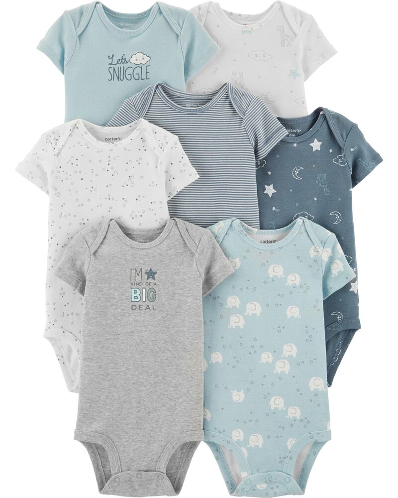 7 Pack Elephant Original Bodysuits Carters Com