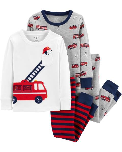 NWT Carter/'s Sz 4T or 5T Boy 4 Piece Cars Cotton PJs Pajamas NEW