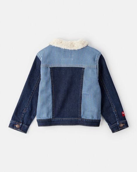 Toddler Sherpa Denim Jacket - Blue
