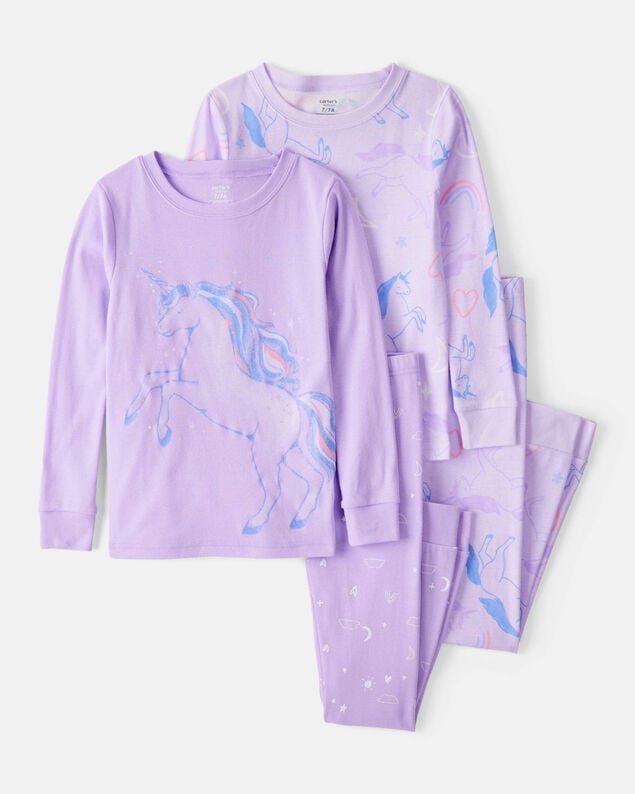 Kid Floral Loose Fit 2-Piece Pajamas - White