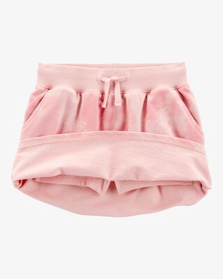Product image 2 of Kid Drawstring Cloud Dye French Terry Skort - Pink
