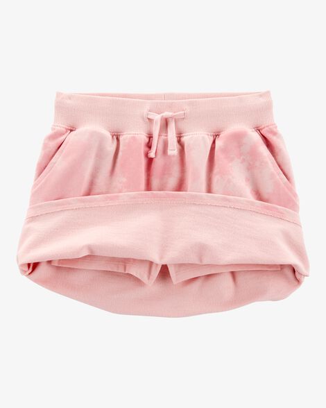  Product image 2 of Kid Drawstring Cloud Dye French Terry Skort - Pink